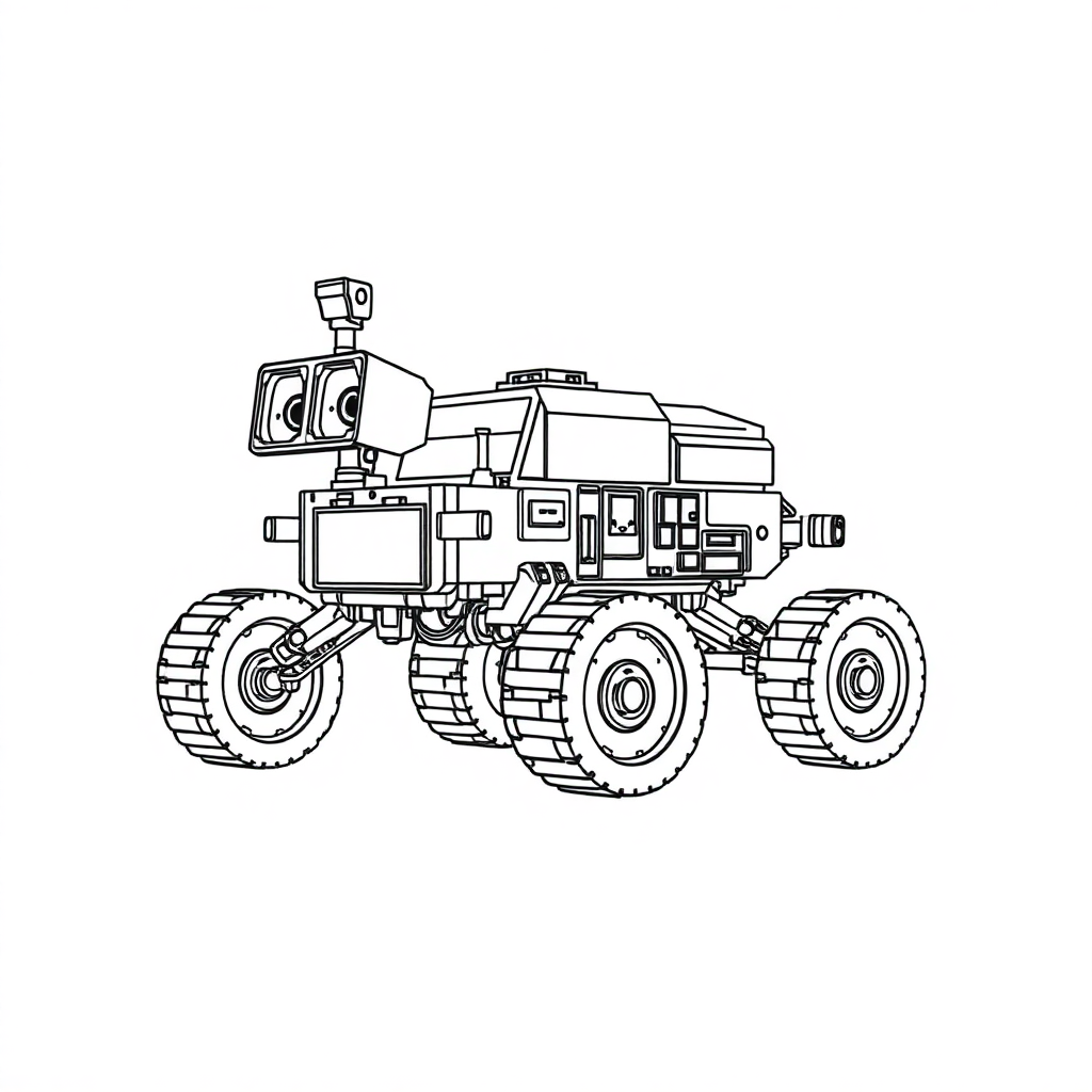 Mars Rover Coloring Page