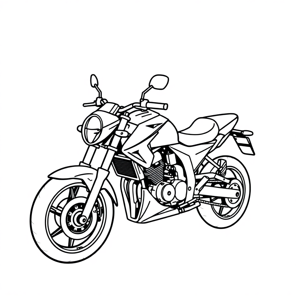 Motorcycle In Space Coloring Page