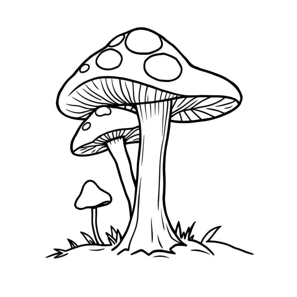 Mushrooms Coloring Page