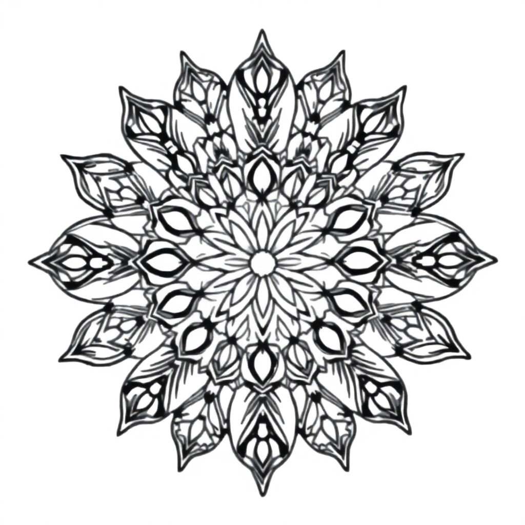 Nature Inspired Mandala Coloring Page