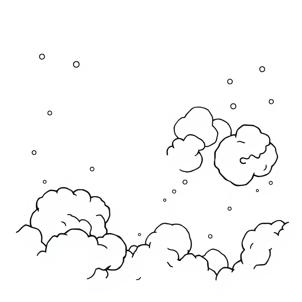 Nebula Clouds Underwater Coloring Page