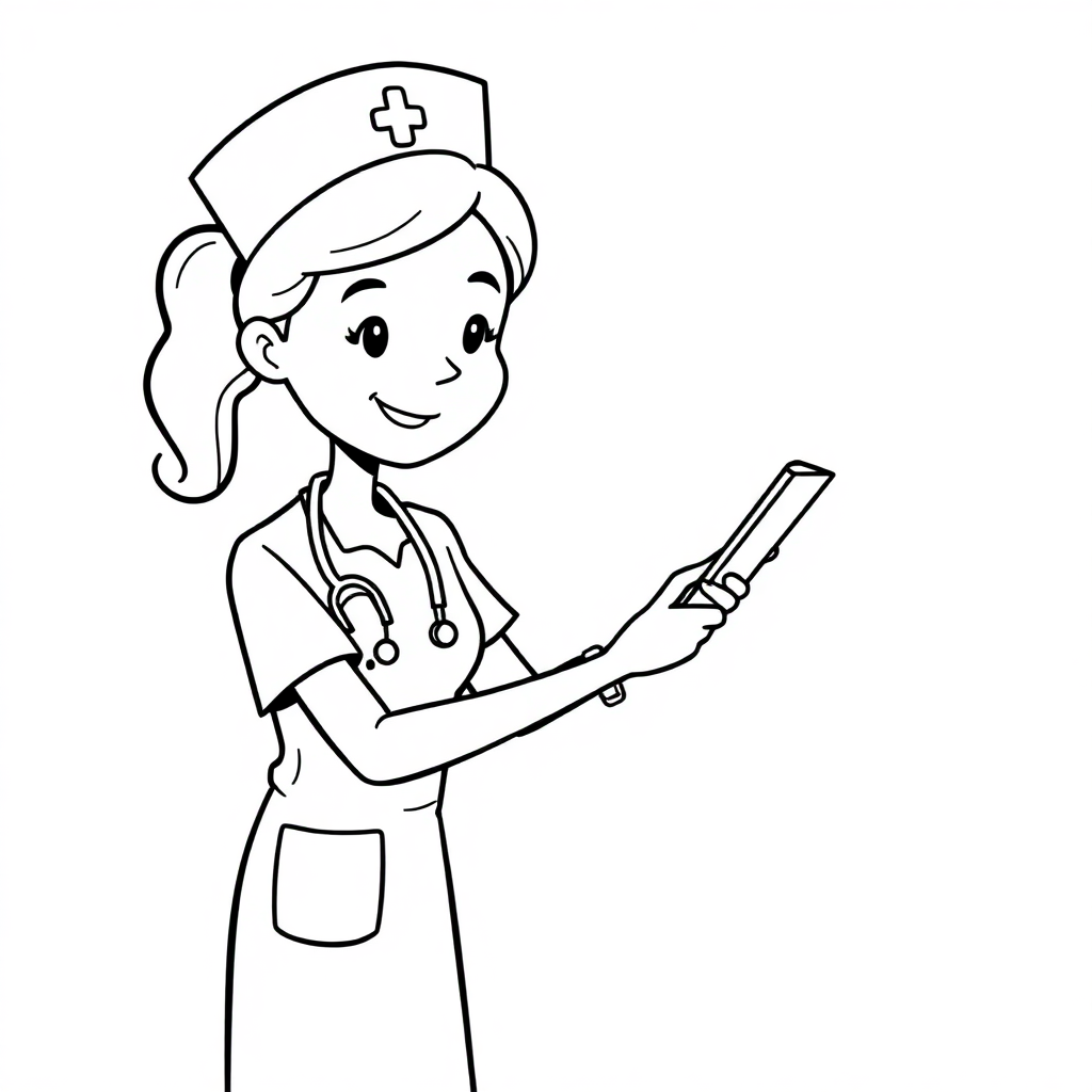 Nurse Helping Coloring Page