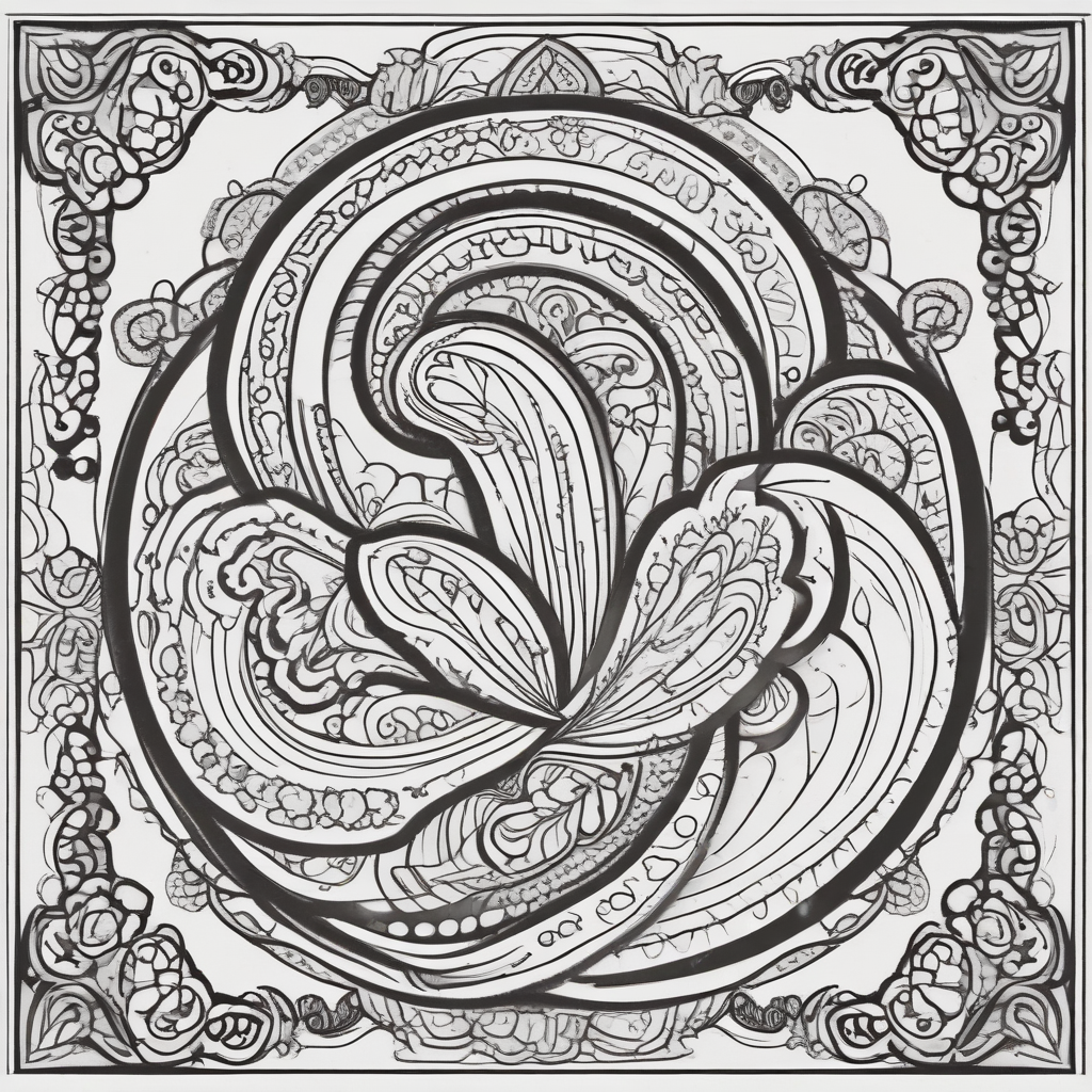 Paisley Design Coloring Page
