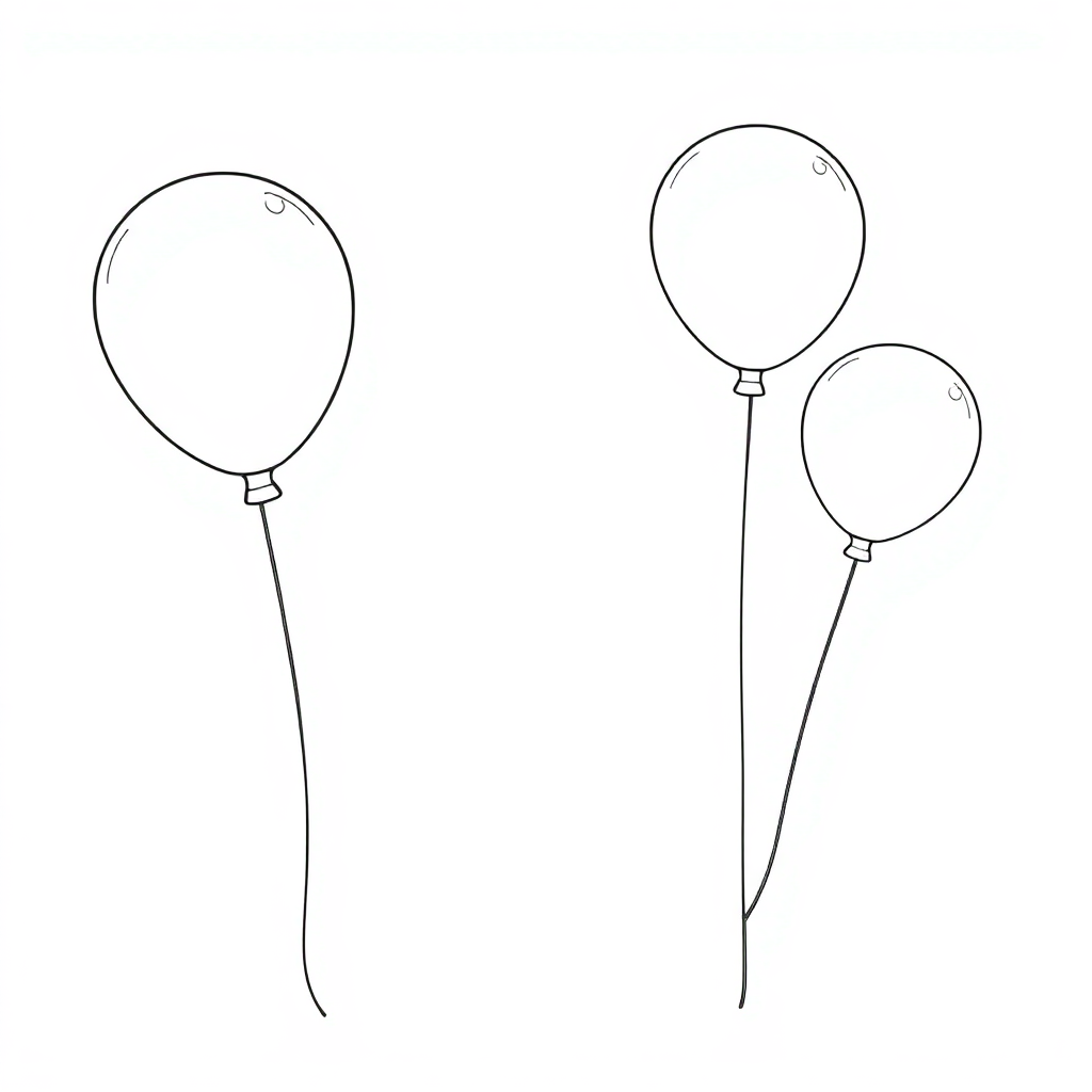 Party Balloons In Space Coloring Page