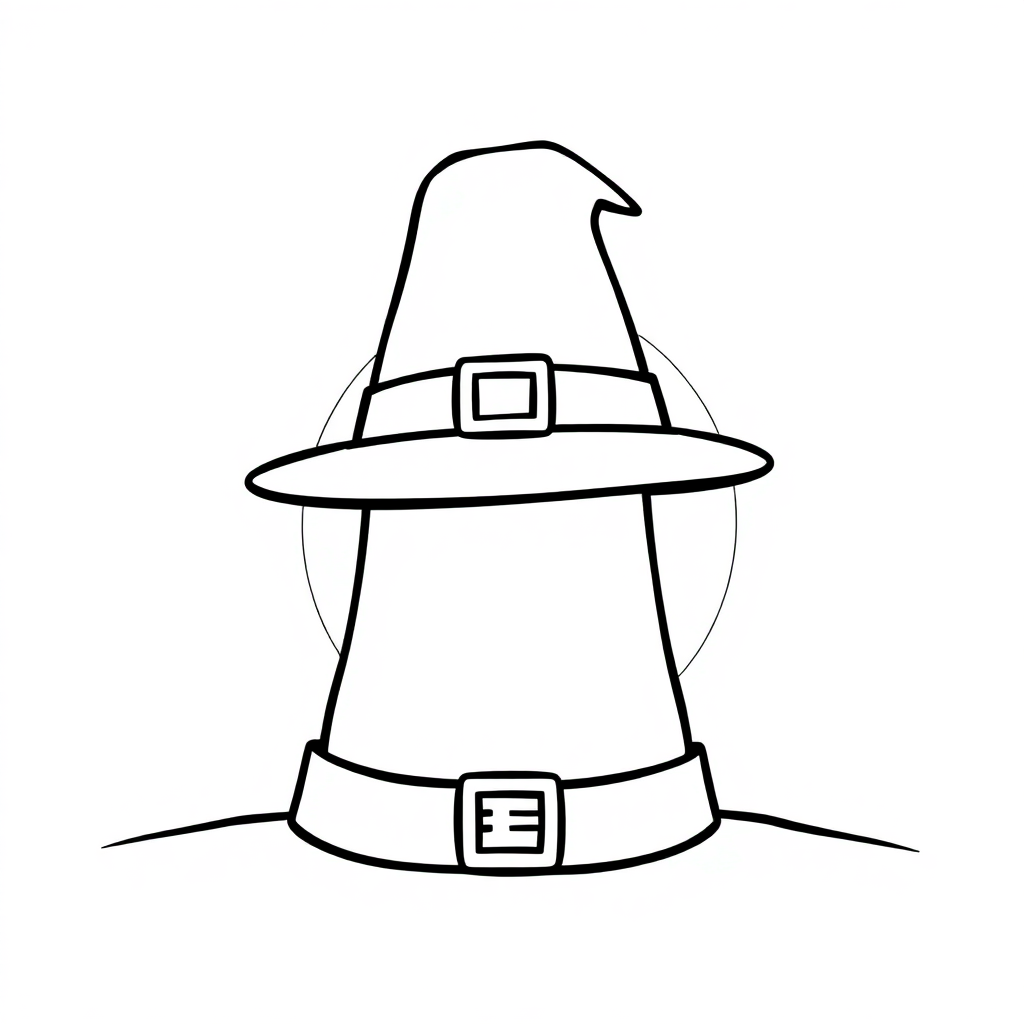 Detailed Pilgrim Hat At Sunset Coloring Page