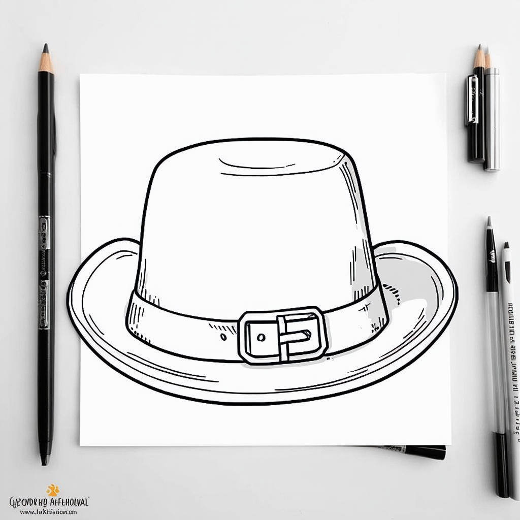 Pilgrim Hat Coloring Page