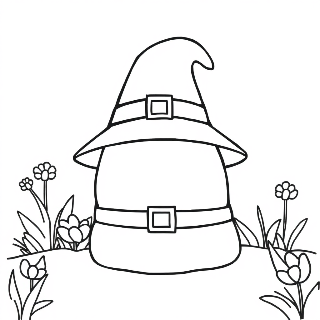 Pilgrim Hat In Garden Coloring Page