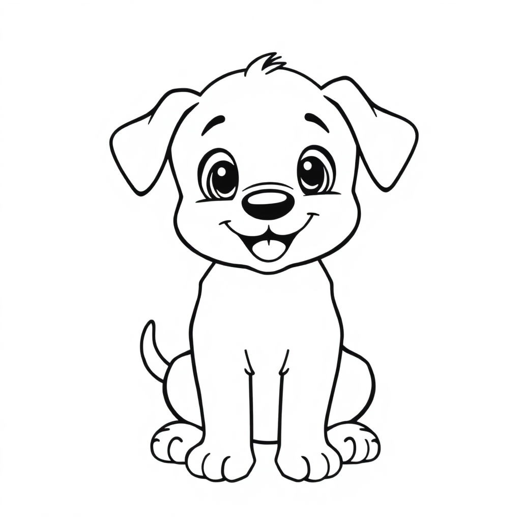 Playful Puppy Coloring Page