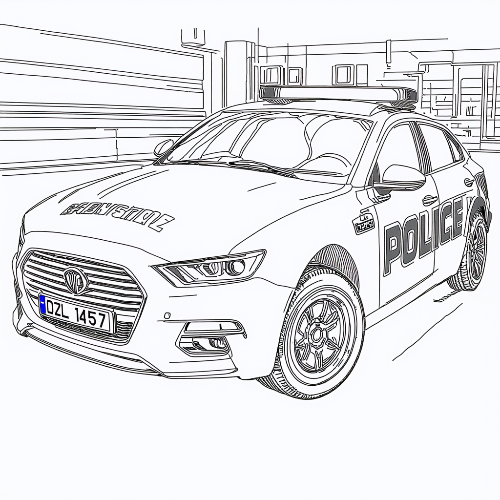 Police Car Coloring Page