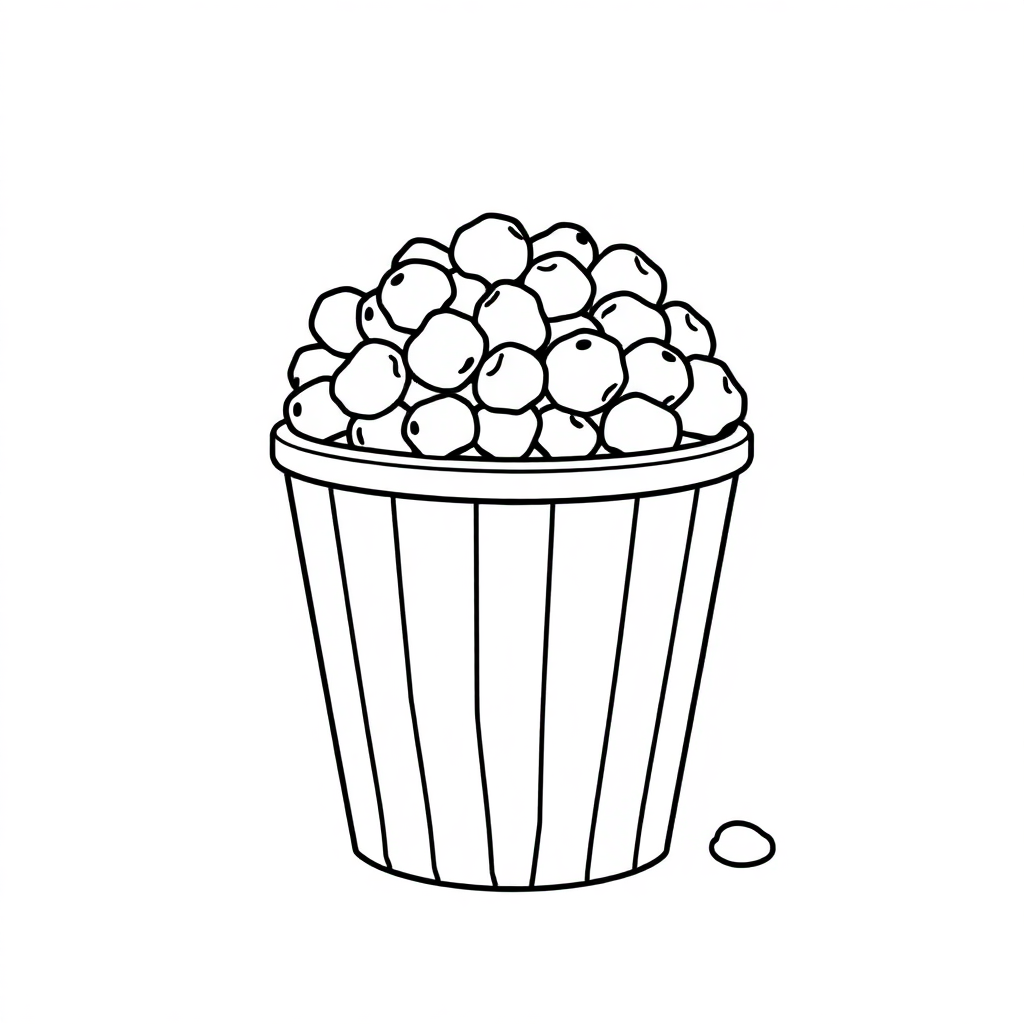 Popcorn Bucket Underwater Coloring Page