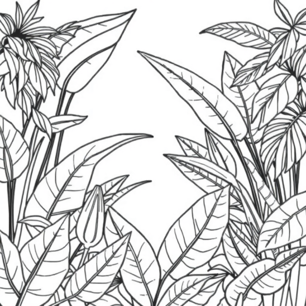 Rainforest Plants Coloring Page