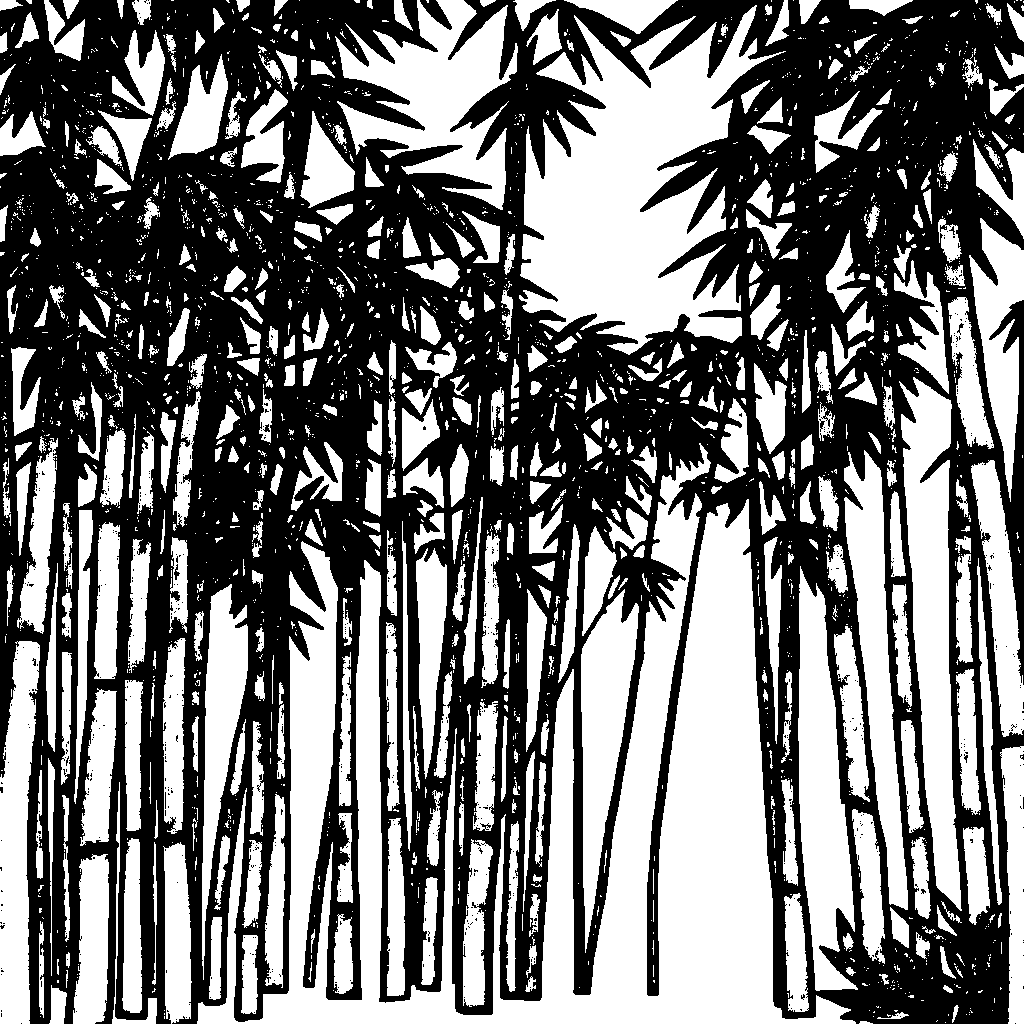 Realistic Bamboo Forest Coloring Page