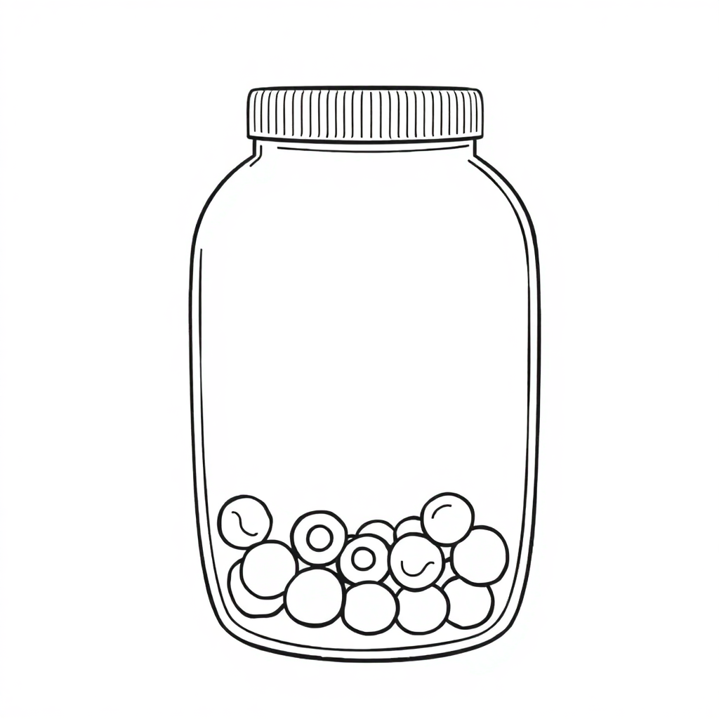 Realistic Candy Jar Coloring Page