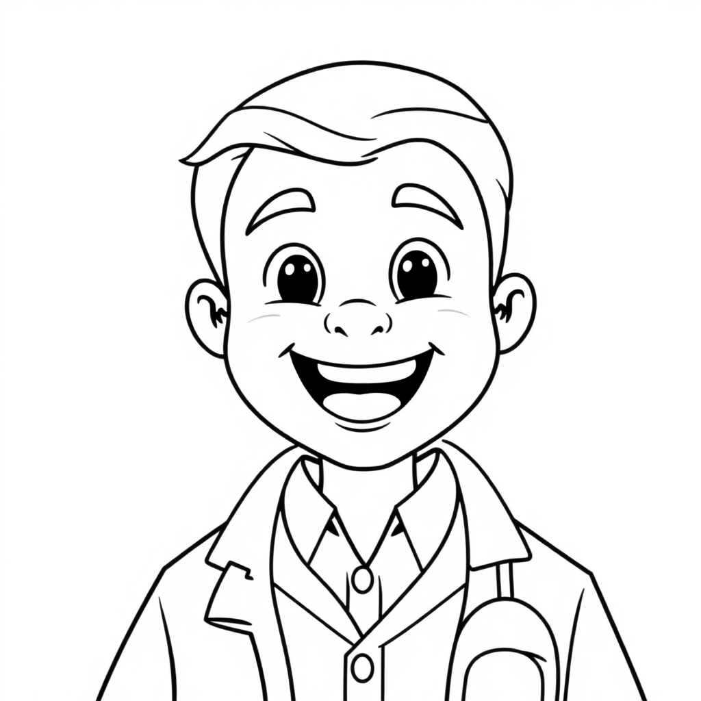 Realistic Dentist Coloring Page