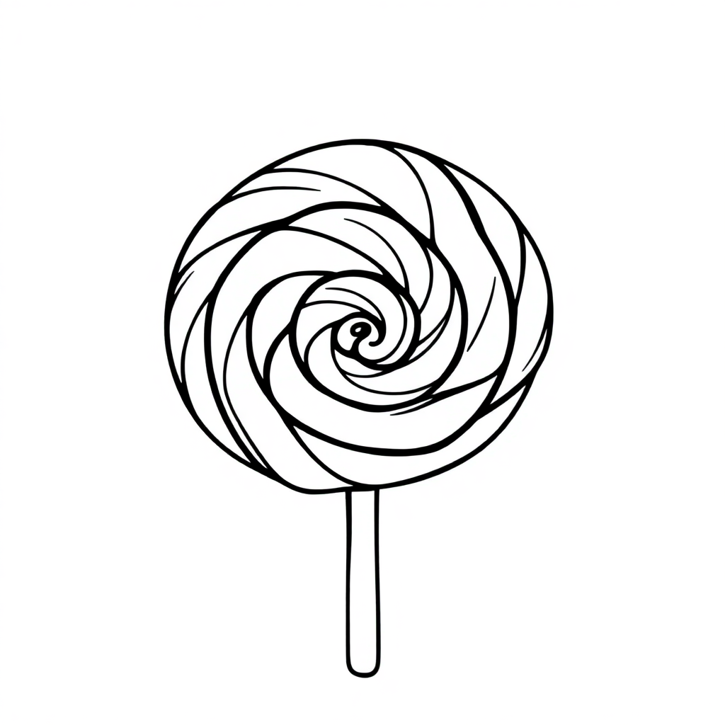 Realistic Lollipop Swirl Coloring Page