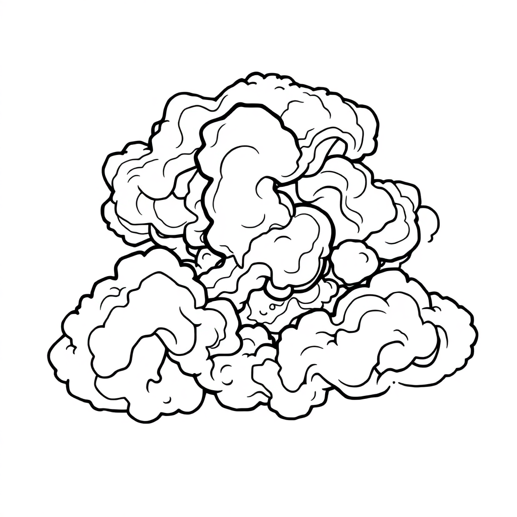 Realistic Nebula Clouds Coloring Page