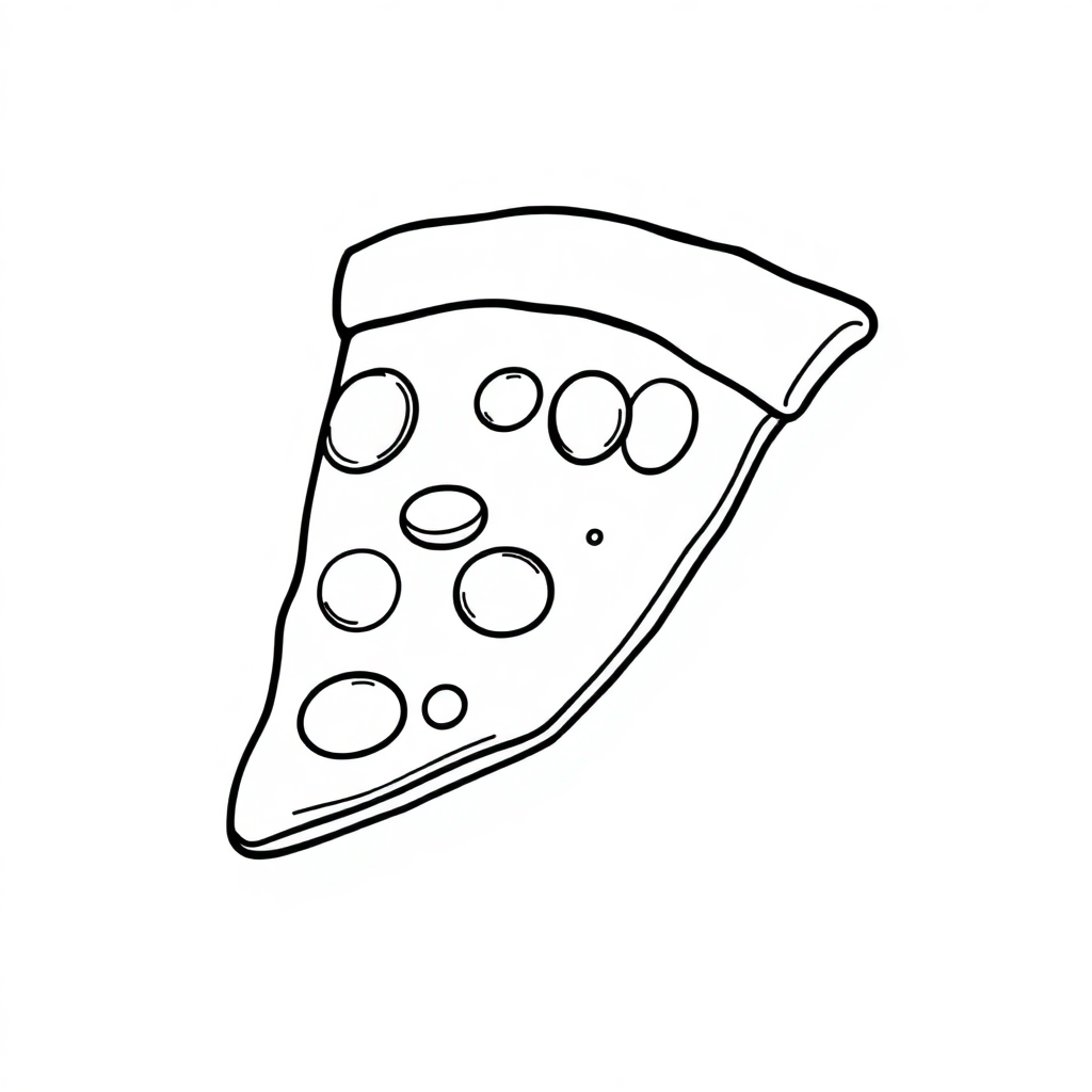 Realistic Pizza Slice Coloring Page