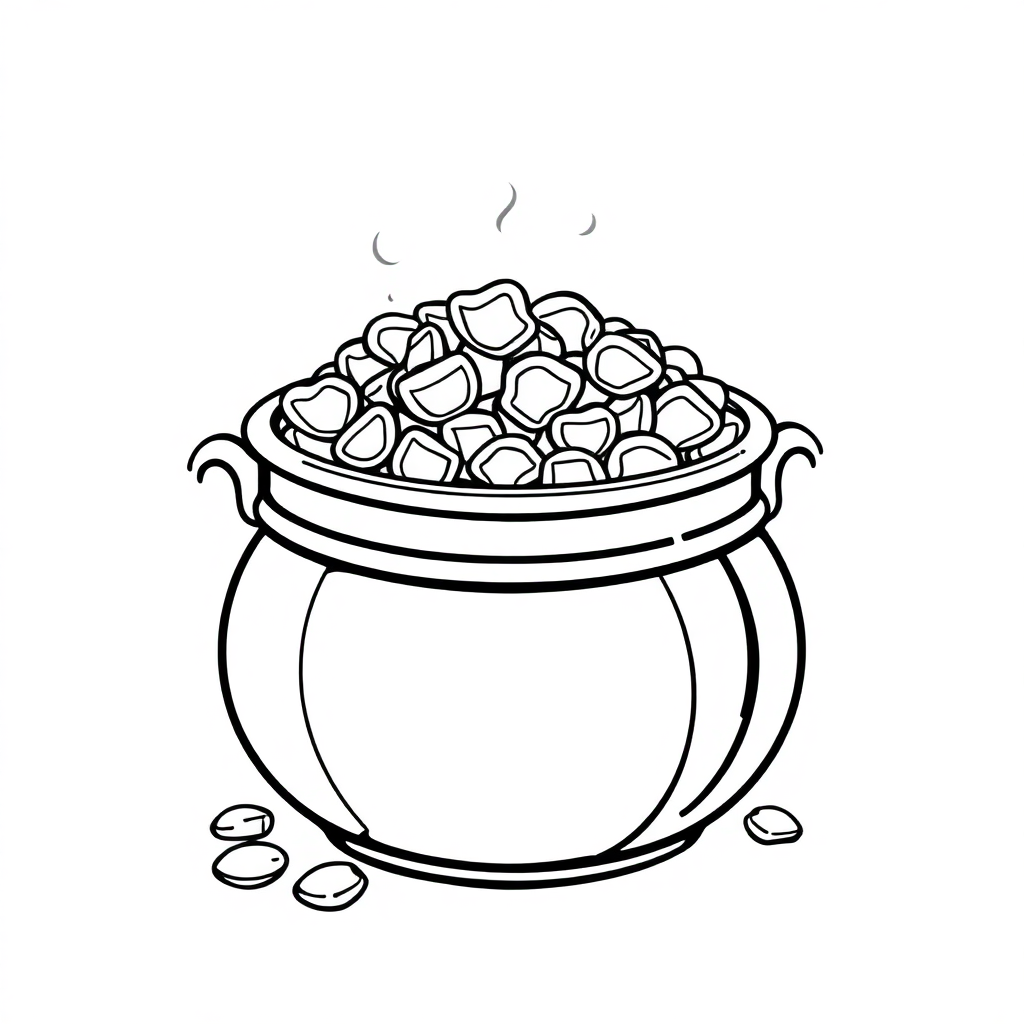 Realistic Pot Of Gold Coloring Page