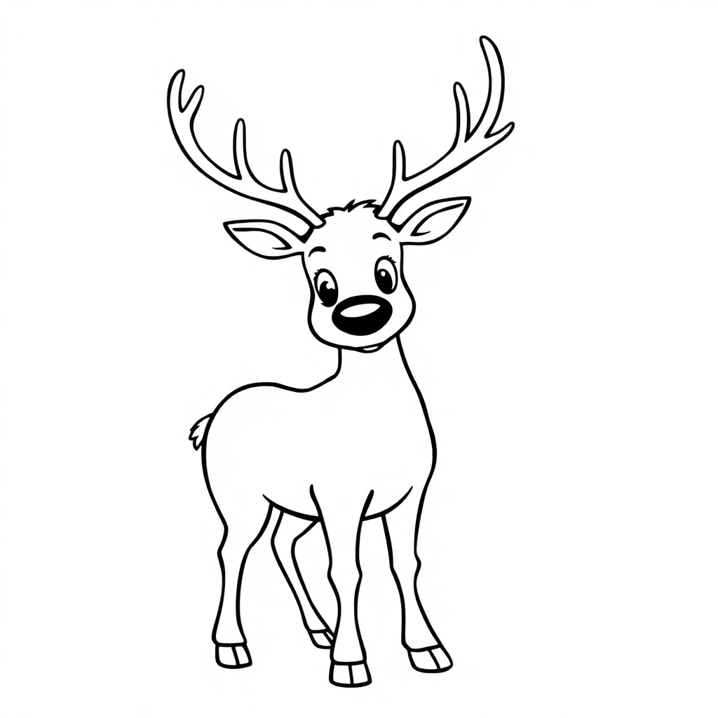 Realistic Reindeer Coloring Page