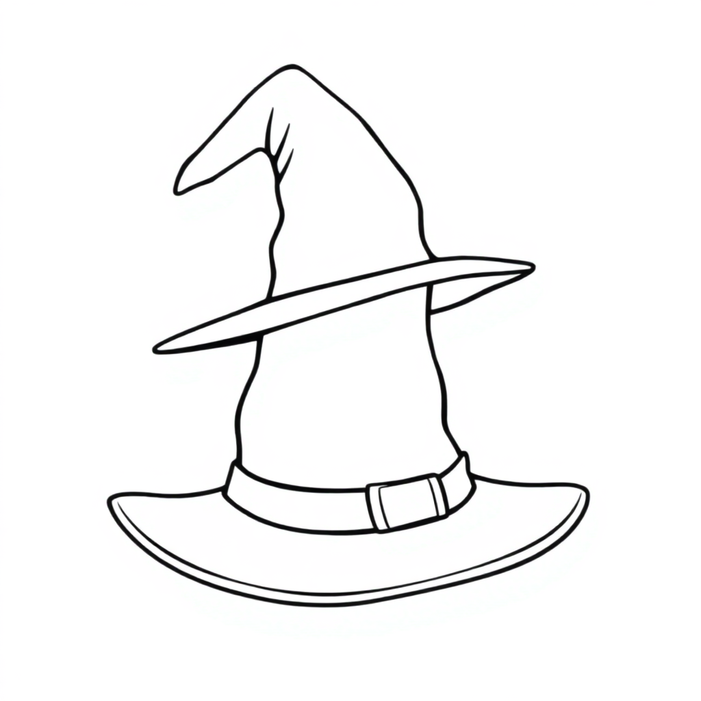 Realistic Witch Hat Coloring Page