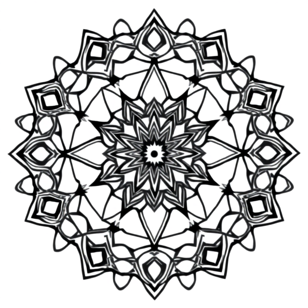 Sacred Geometry Mandala Coloring Page