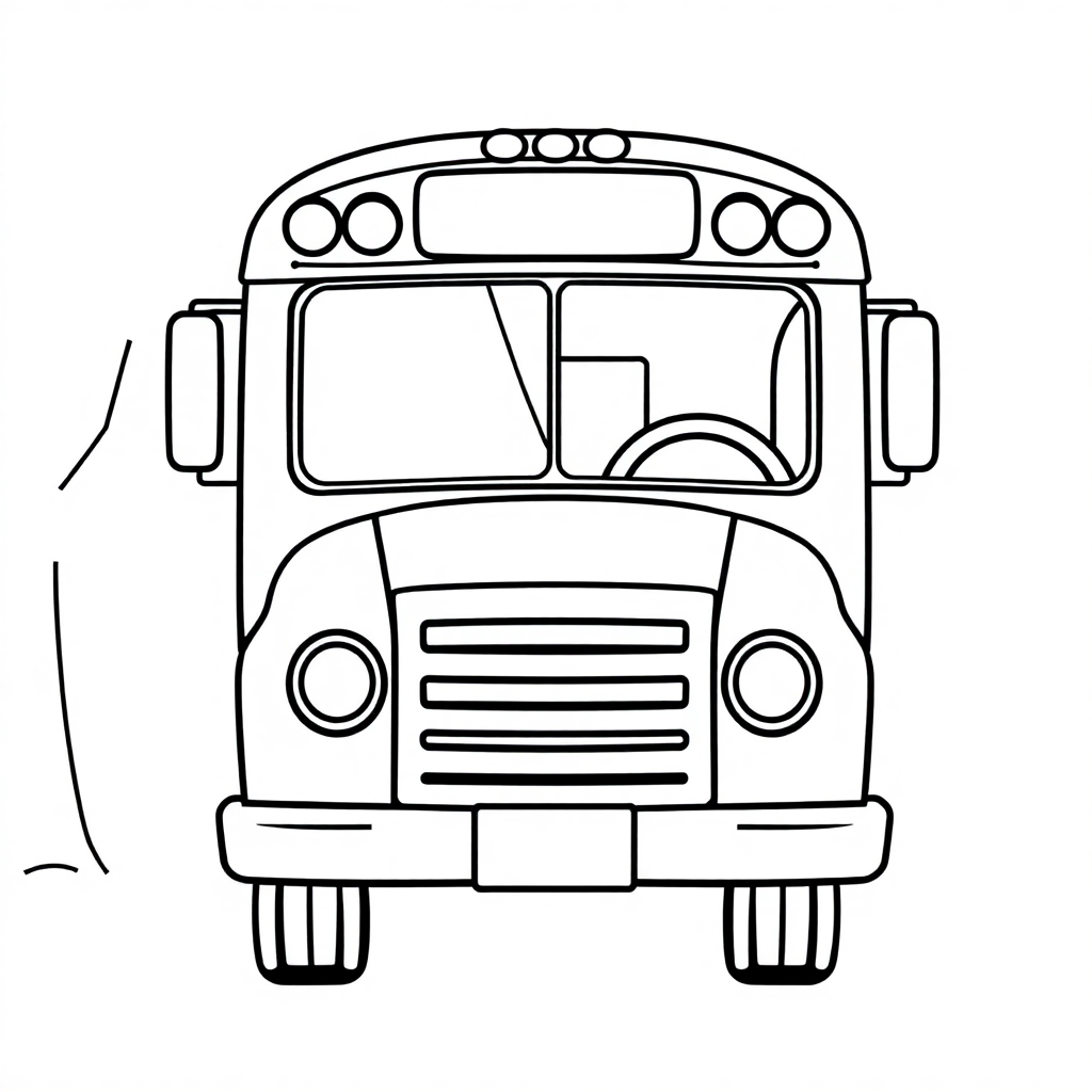 School Bus In Winter Coloring Page