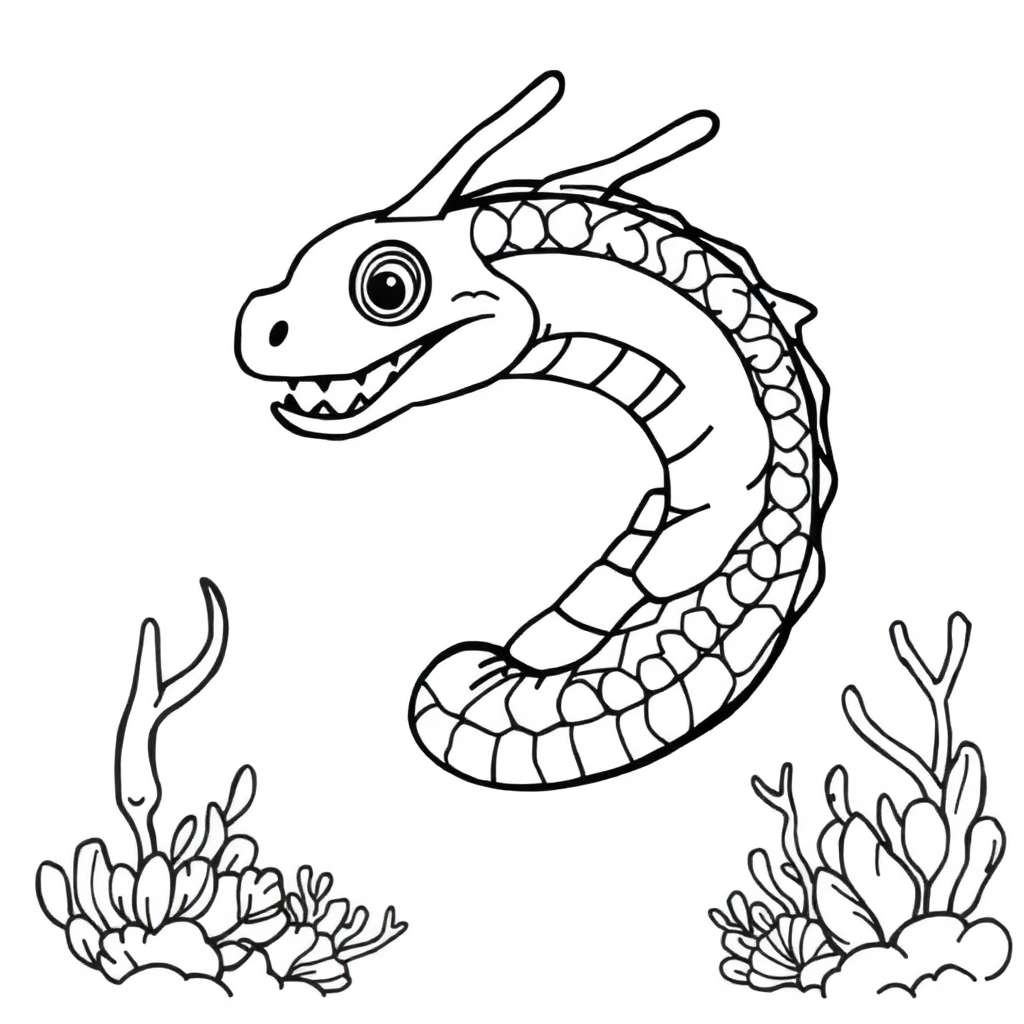 Sea Serpent Underwater Coloring Page