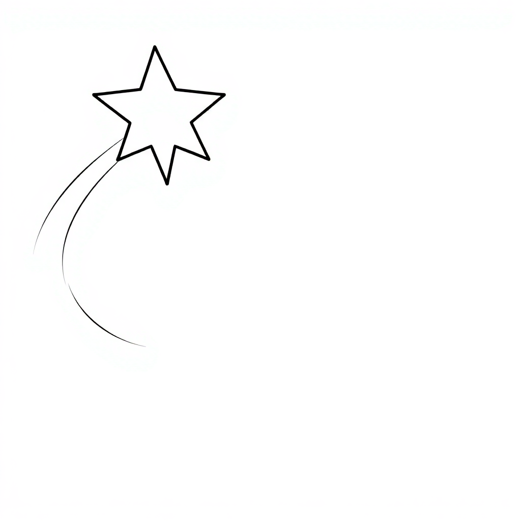Shooting Star At Night Coloring Page