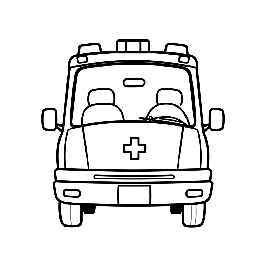 Simple Ambulance Coloring Page