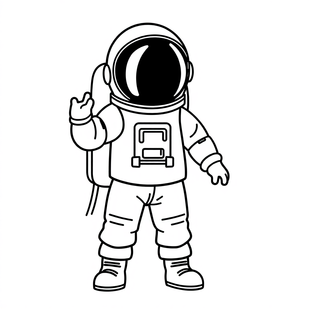 Simple Astronaut In Suit Coloring Page