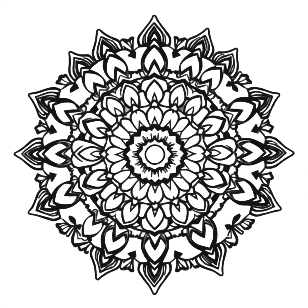 Printable Simple Bohemian Mandala Coloring Page