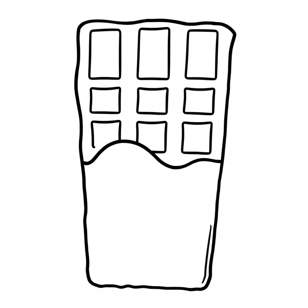 Simple Chocolate Bar Coloring Page