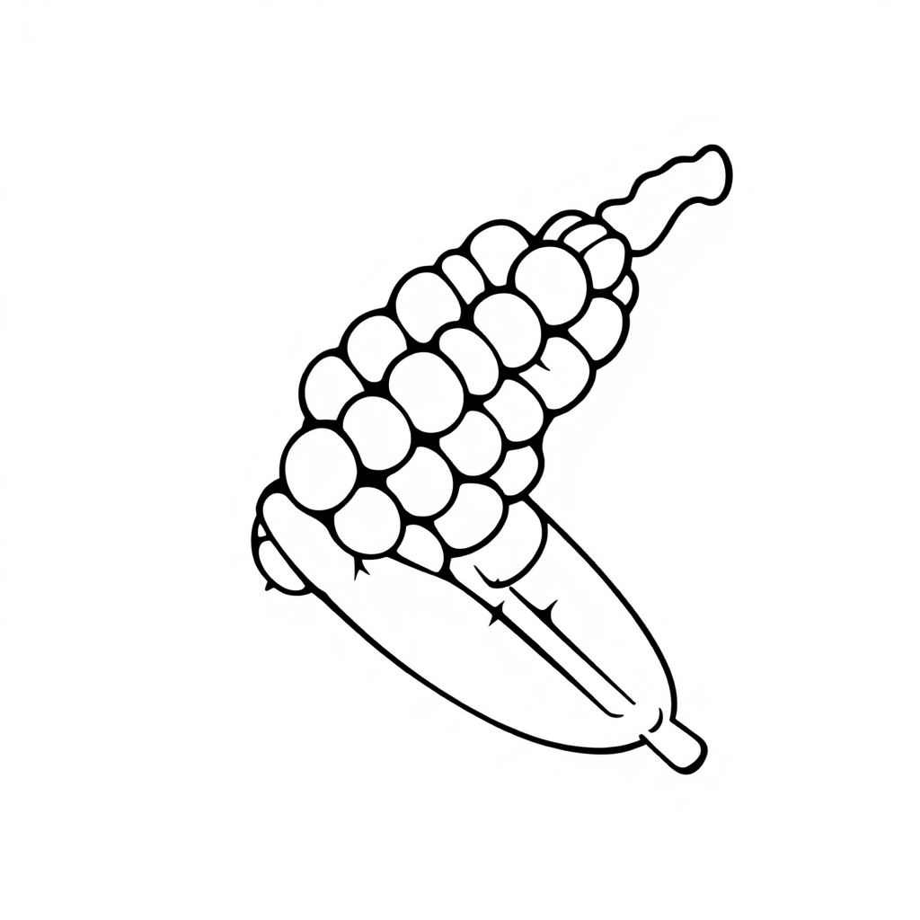 Simple Corn On Cob Coloring Page