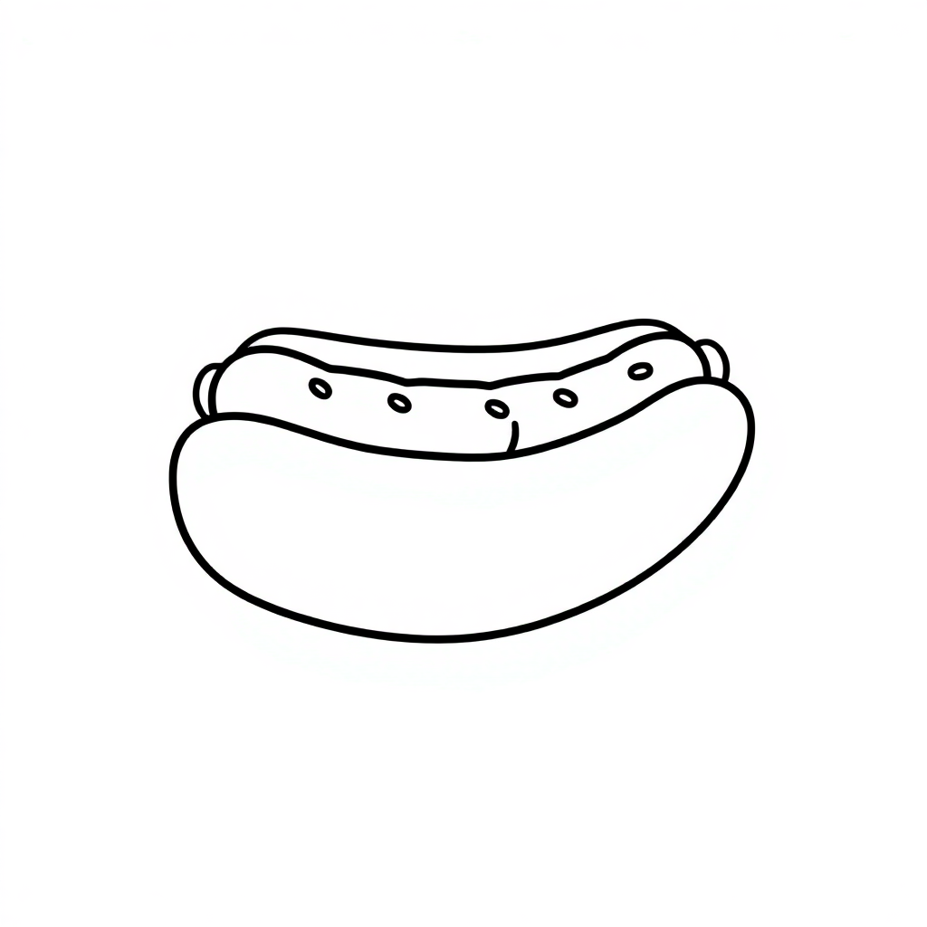 Simple Hot Dog Coloring Page