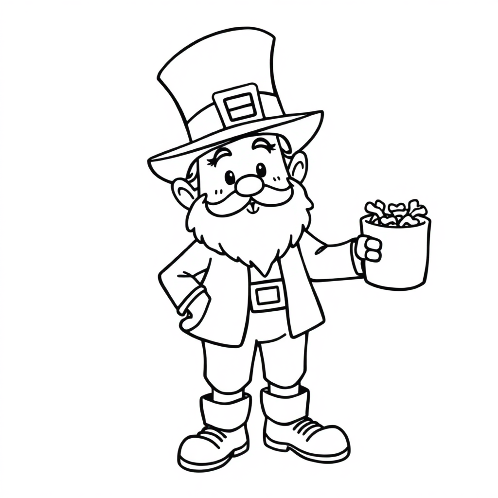 Simple Leprechaun Coloring Page