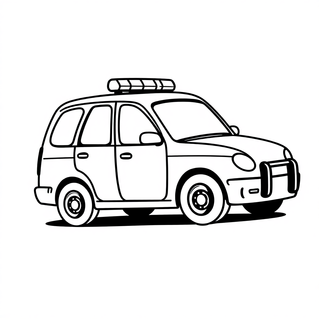 Simple Police Car Coloring Page