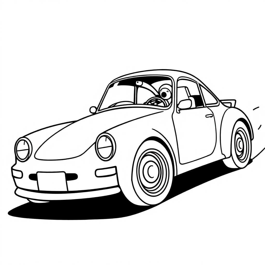 Simple Race Car Speeding Coloring Page