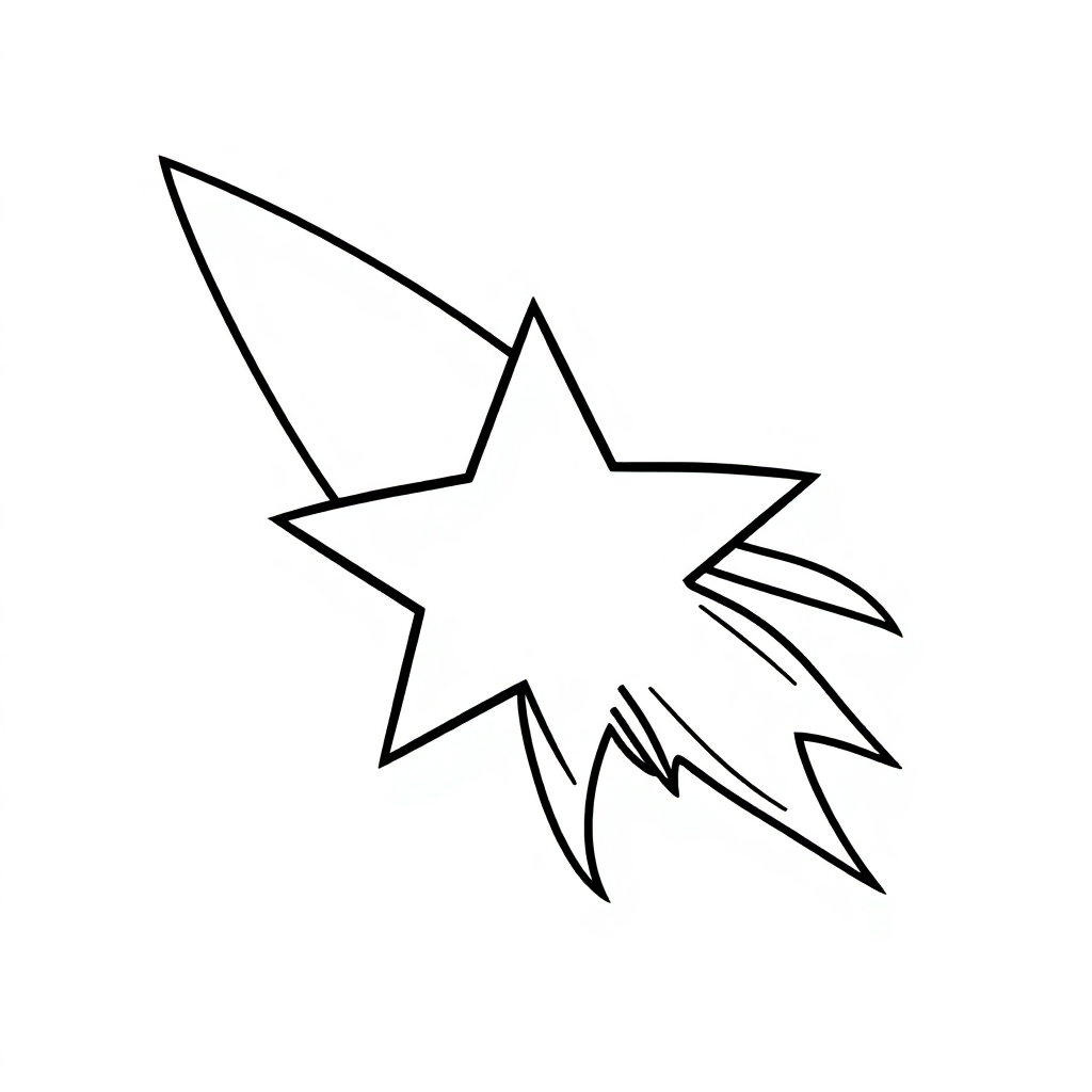Simple Shooting Star Coloring Page