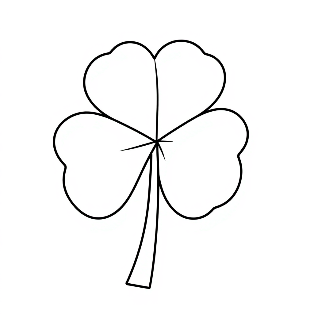 Simple St Patricks Shamrock Coloring Page
