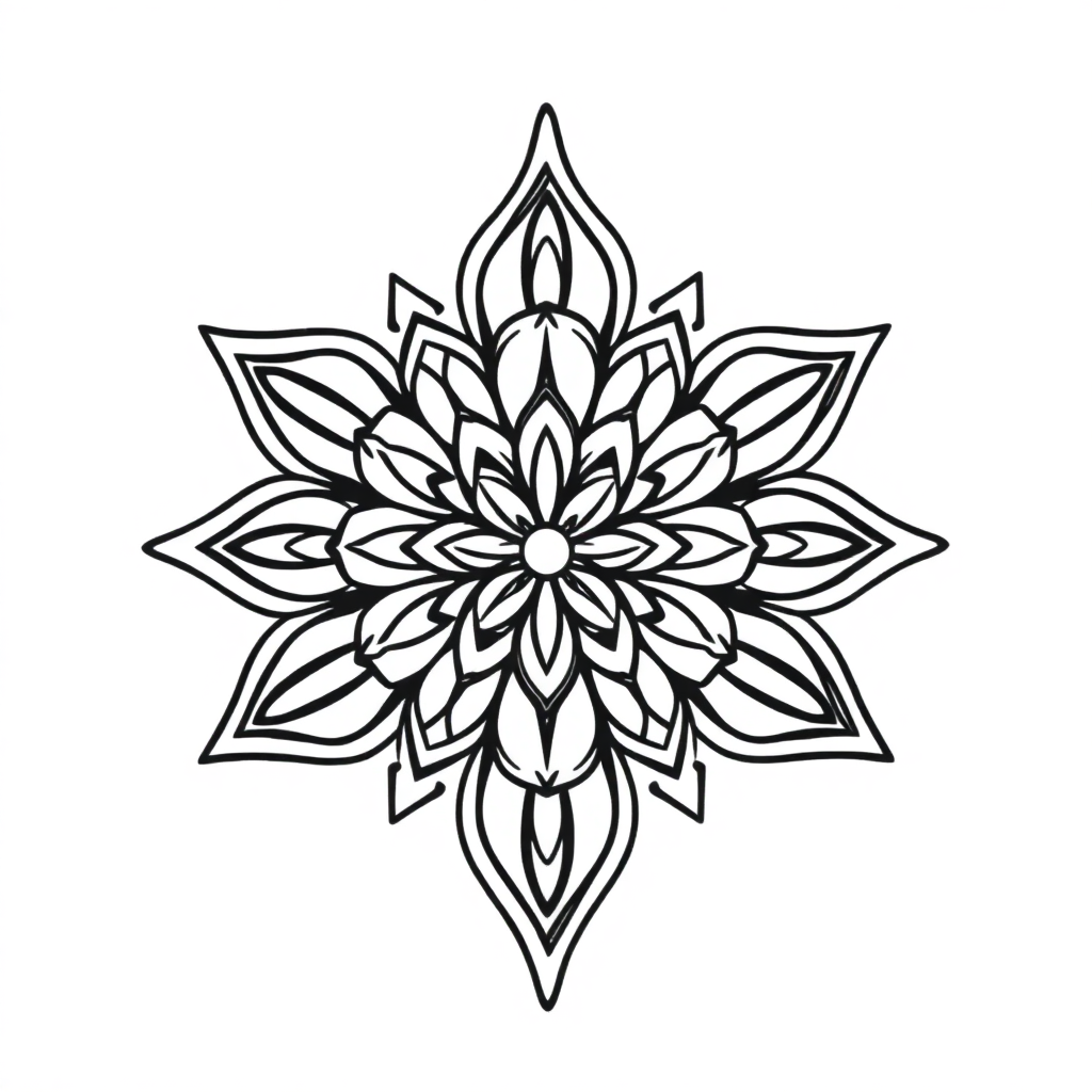 Simple Star Mandala Coloring Page