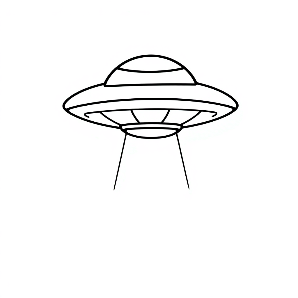 Simple Ufo Flying Saucer Coloring Page