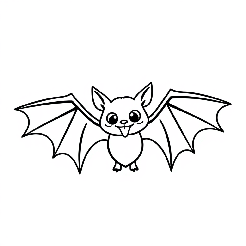Simple Vampire Bat Coloring Page