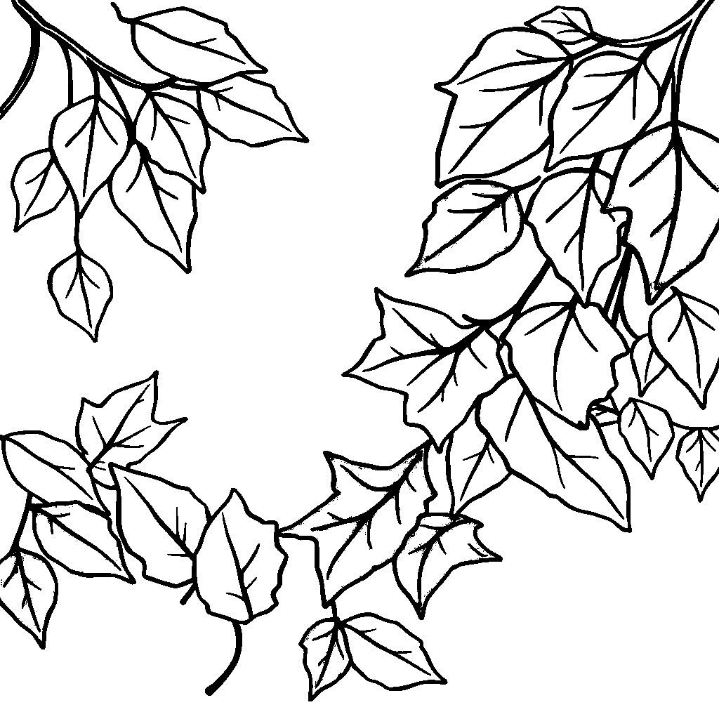Printable Sleepy Autumn Leaves Coloring Page