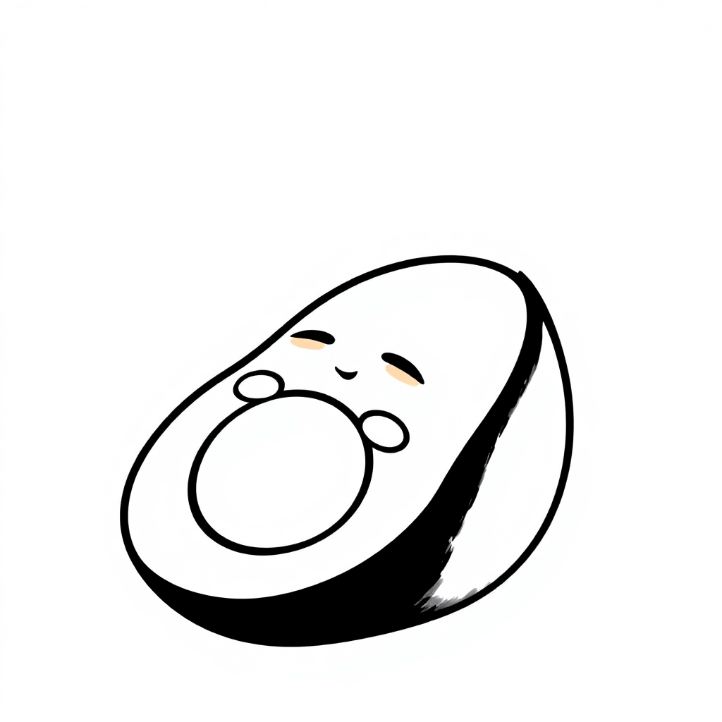 Sleepy Avocado Coloring Page