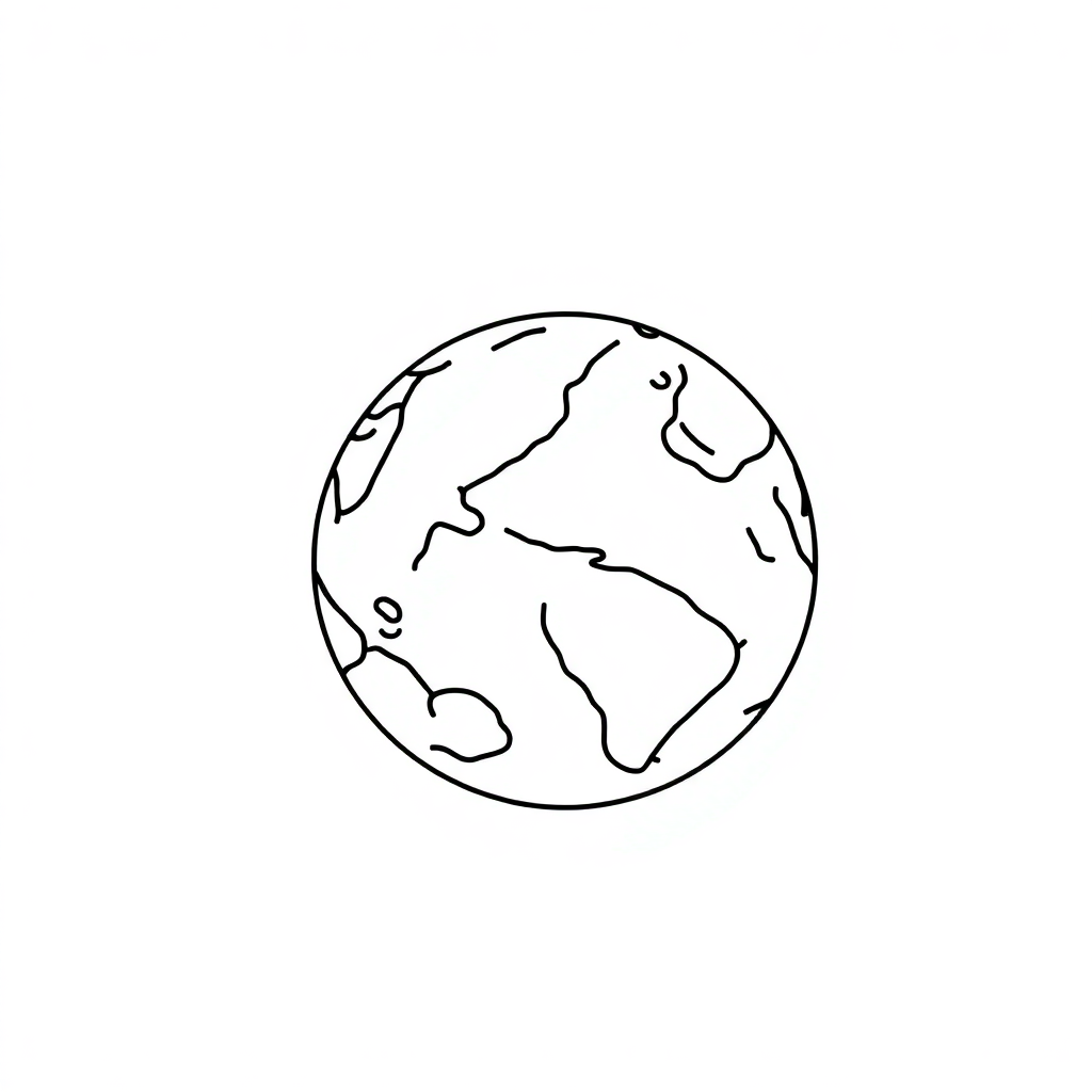 Sleepy Earth From Space Coloring Page