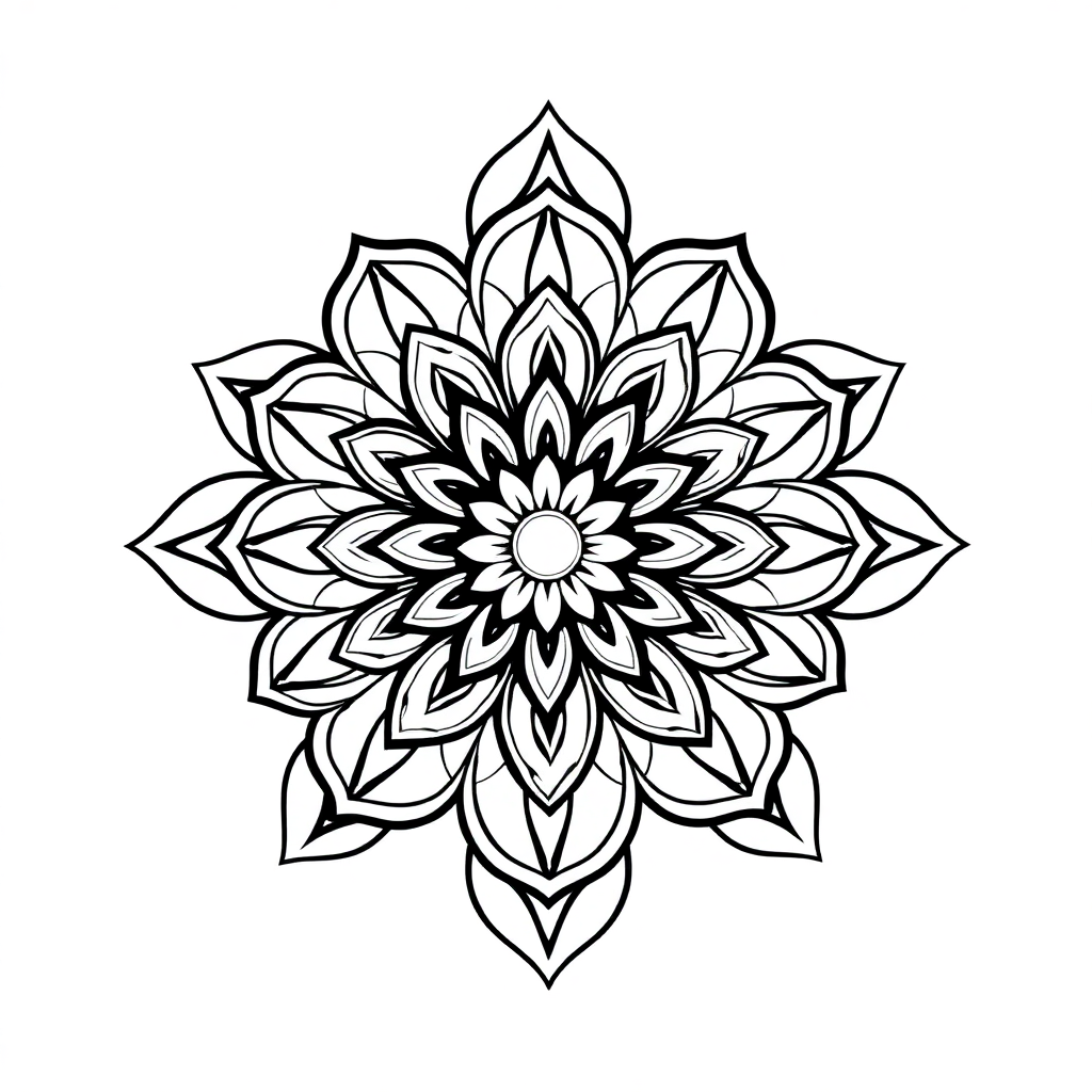 Sleepy Flower Of Life Mandala Coloring Page