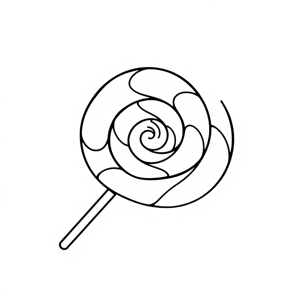 Sleepy Lollipop Swirl Coloring Page