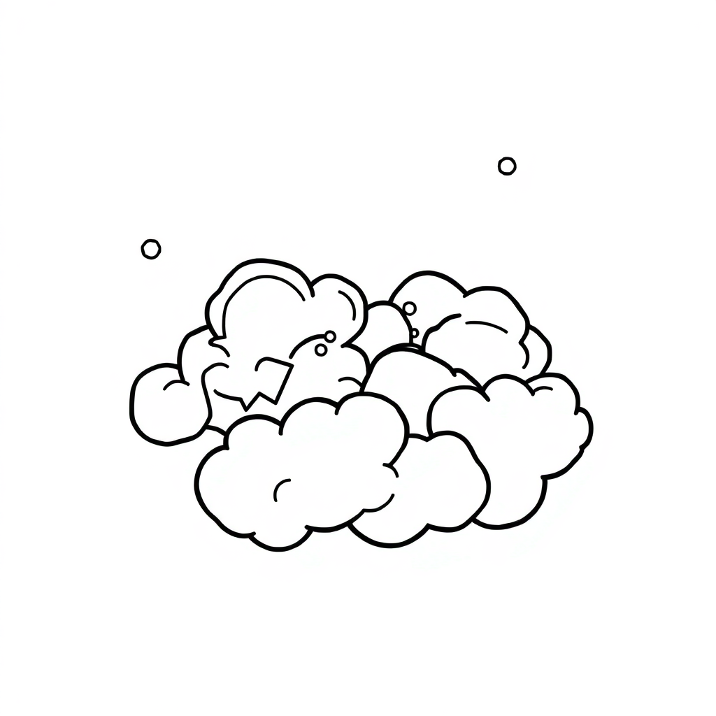 Sleepy Nebula Clouds Coloring Page
