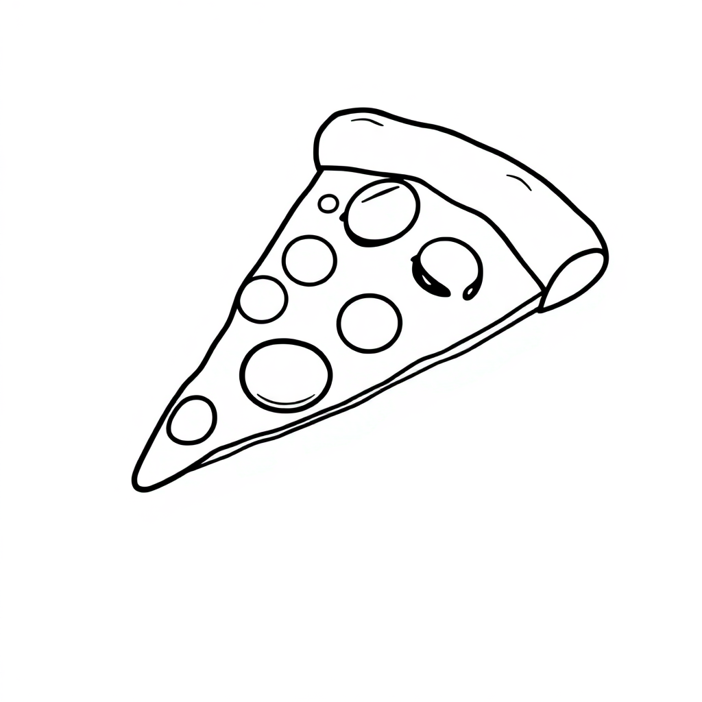 Sleepy Pizza Slice Coloring Page