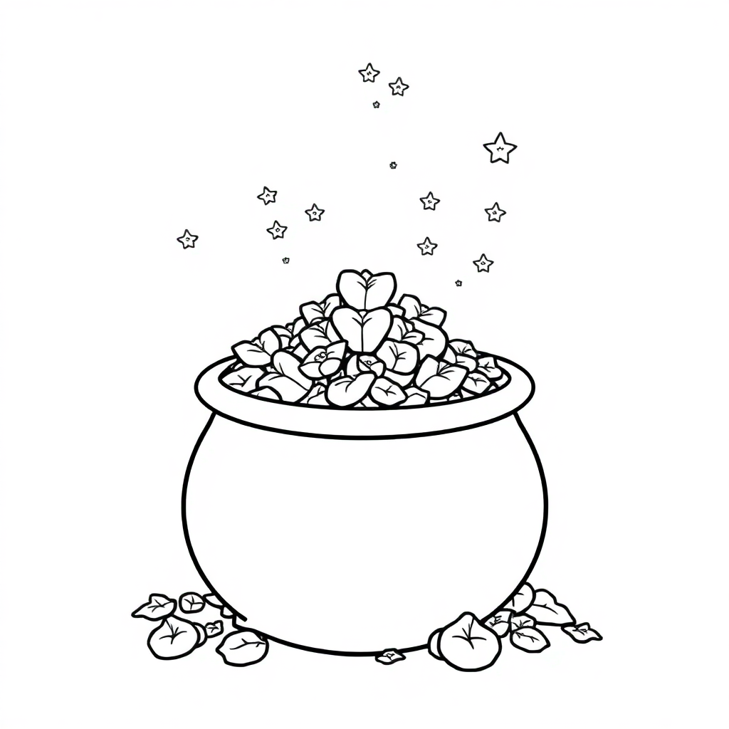 Sleepy Pot Of Gold Coloring Page